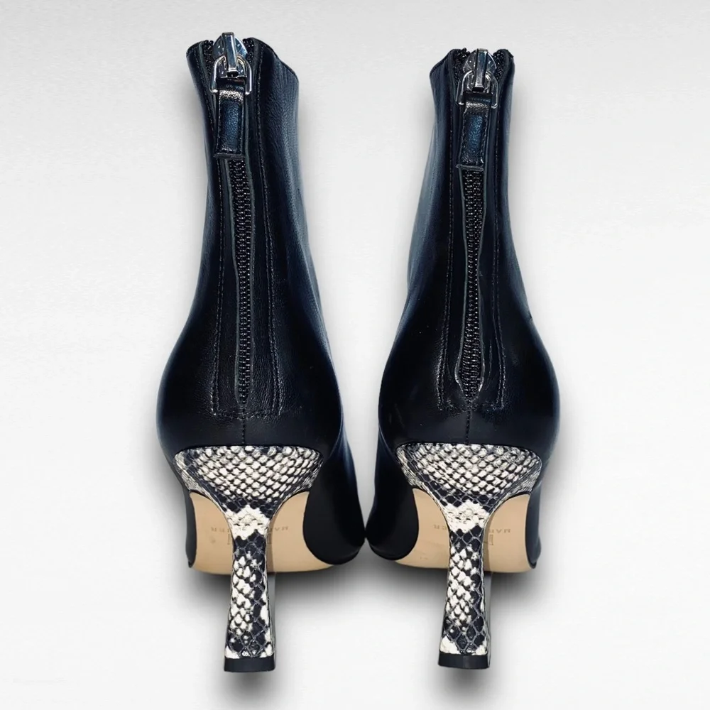 Marc Fisher LTD. Hint Booties Leather Snakeskin Heel SZ 7 - Picture 7 of 11